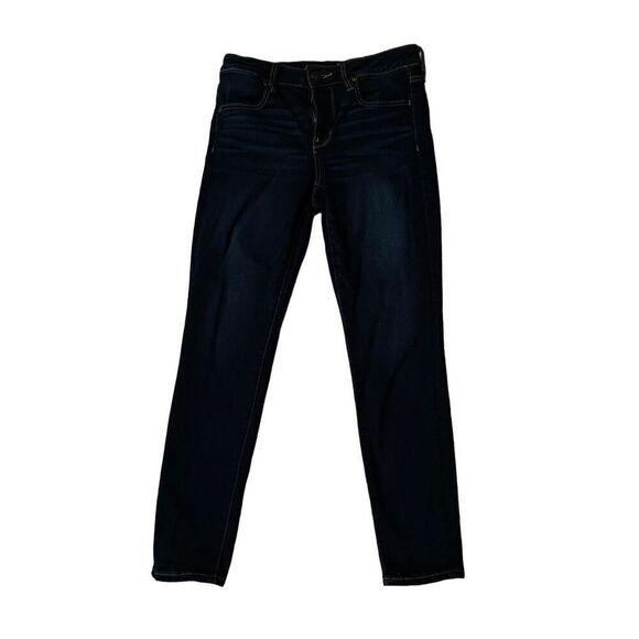 American Eagle Outfitters Ne(X)T Level Stretch Jeggings Dark Blue Denim Size 8 S - Picture 1 of 7
